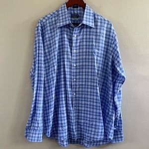 Peter Millar Long Sleeve Dress Shirt | 100%‎ Cotton | Summer Chambray | Blue